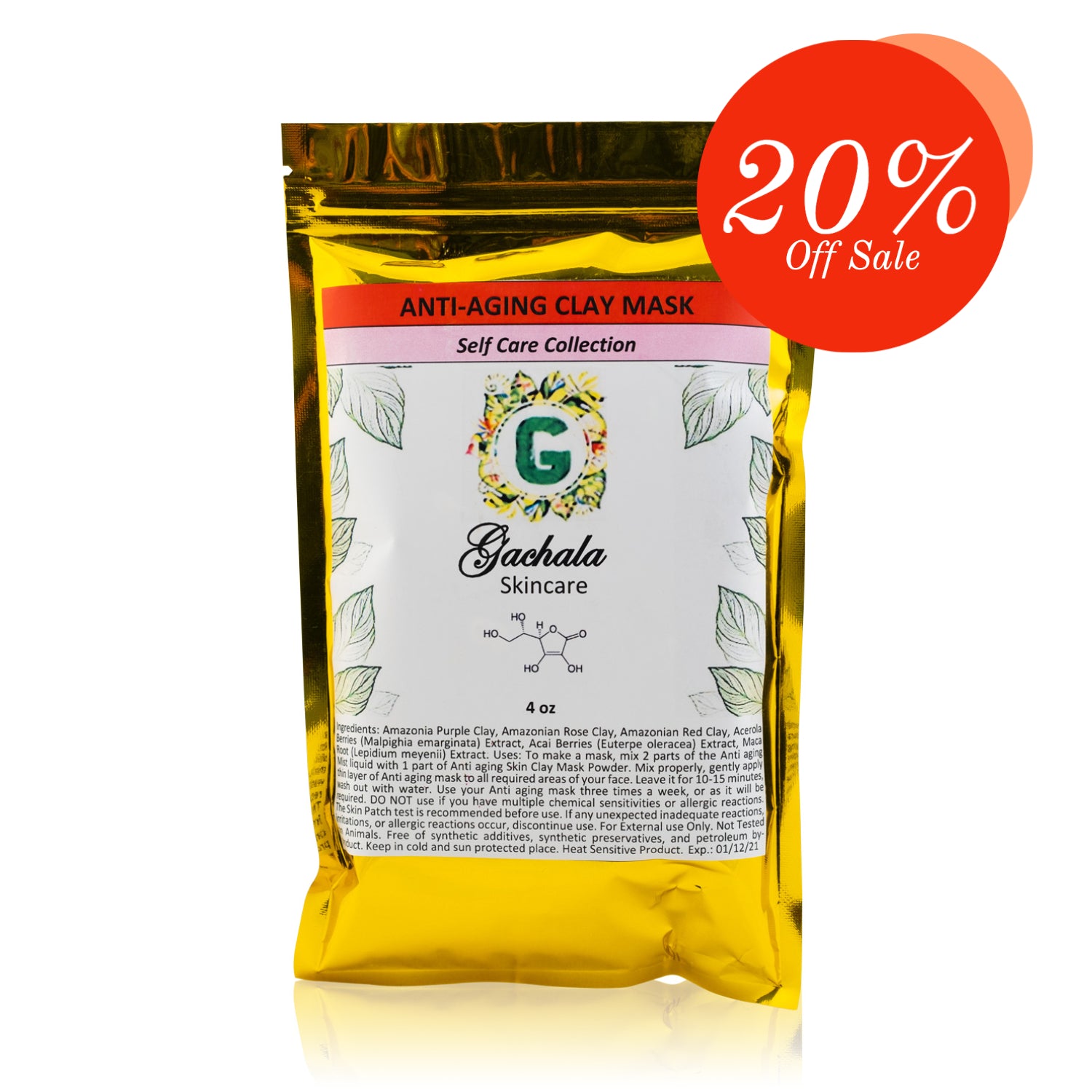 Red Amazonian Raw Kaolin Clay for Mature Skin