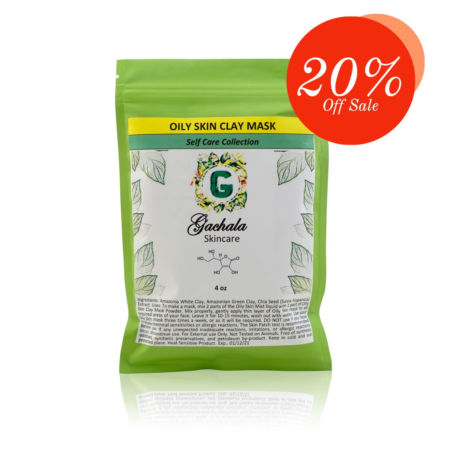 Green Amazonian Raw Kaolin Clay for Oily Skin