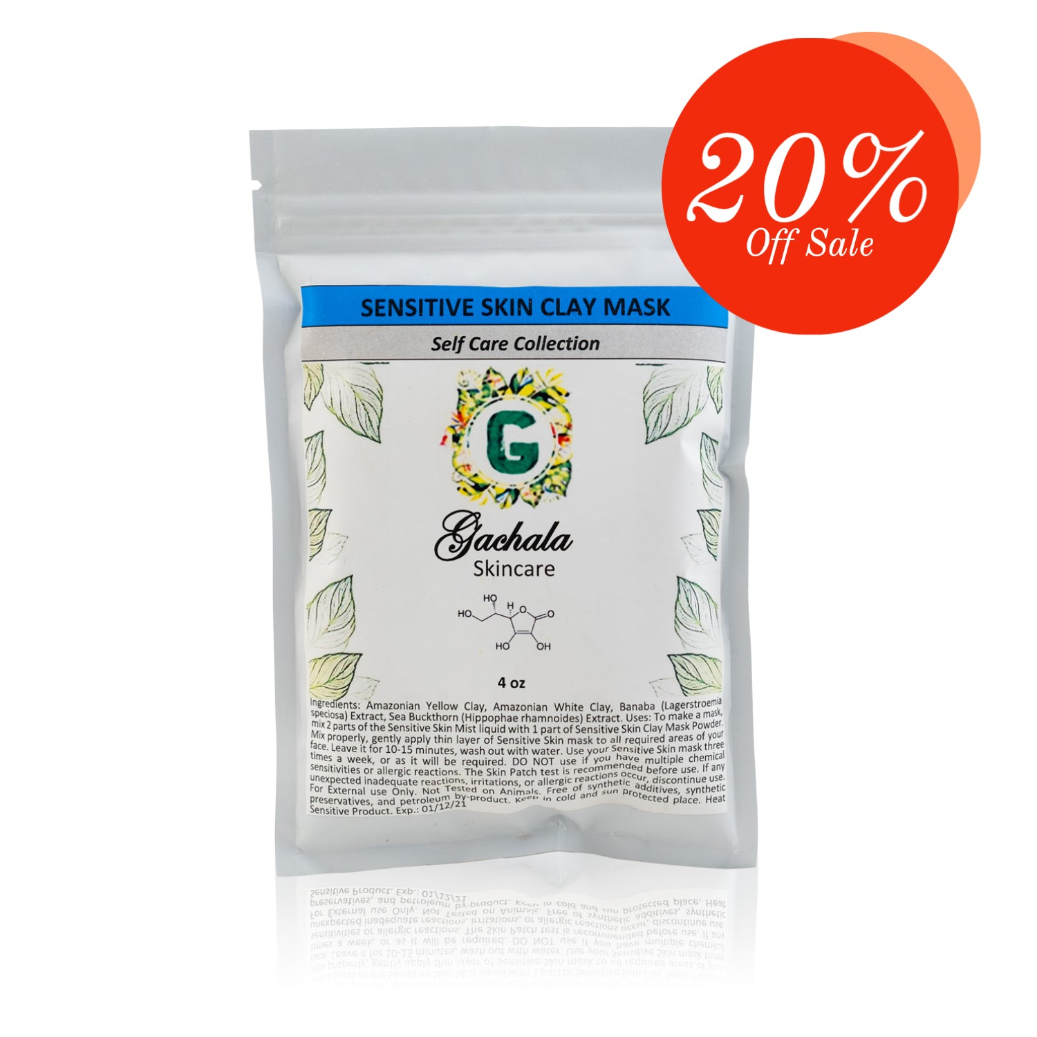 White Amazonian Raw Kaolin Clay for Sensitive Skin